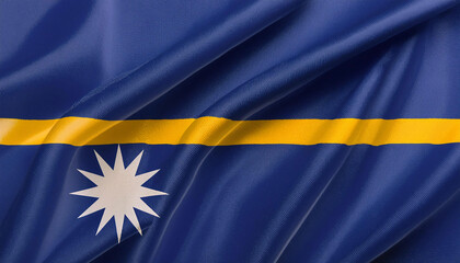 Fototapeta premium Realistic Artistic Representation of Nauru waving flag