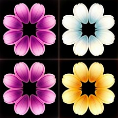 Seamless pattern with flowers - obrazy, fototapety, plakaty