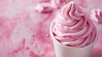 frozen yogurt treats, creamy frozen yogurt in a cup with swirls, a delightful and refreshing dessert option