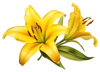 PNG Flower lily yellow plant.