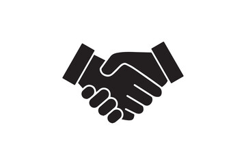 Handshake icon as a concept of friendship and trust or the business partnership contractuality