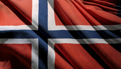 Realistic Artistic Representation of Norway waving flag