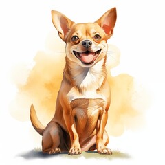 Chihuahua. Chihuahua dog clipart. Watercolor illustration. Generative AI. Detailed illustration.