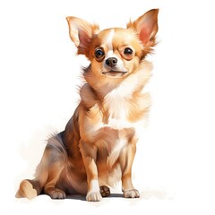 Obraz premium Chihuahua. Chihuahua dog clipart. Watercolor illustration. Generative AI. Detailed illustration.