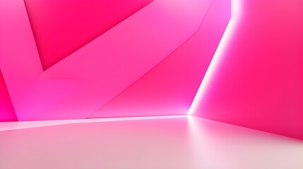 Empty hot pink Studio Background with beautiful Lighting. Modern Space for Product Presentation