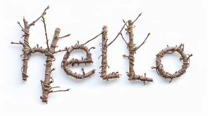 The word Hello created in Willow Twig Letters.