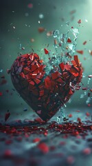 A broken heart is a symbol of sadness and despair