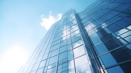 Fototapeta premium Glass skyscrapers reflect the sky