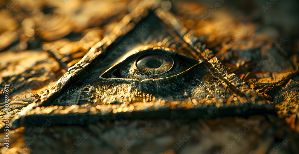 Poster a close up of an eye with a triangle in the middle