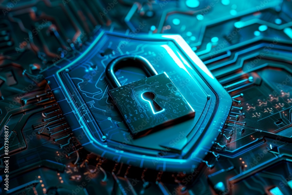 Poster digital barriers serve as cybersecurity defenses; threat mitigation and scalability are supported by