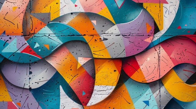 urban street art, vibrant graffiti letters merge seamlessly, forming a vivid and captivating design on an urban surface