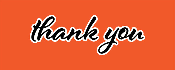 Thank you hand lettering. Typography Design Inspiration.  Vector