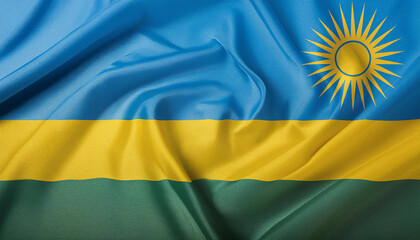 Realistic Artistic Representation of Rwanda waving flag