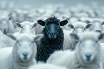 Black sheep. Backdrop with selective focus and copy space