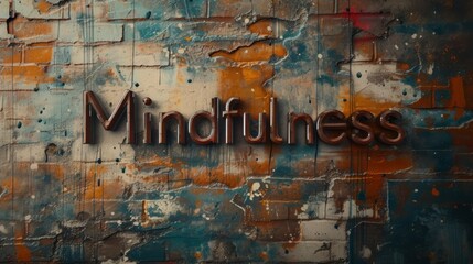 Brown Mindfulness concept art poster.