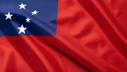 Realistic Artistic Representation of Samoa waving flag