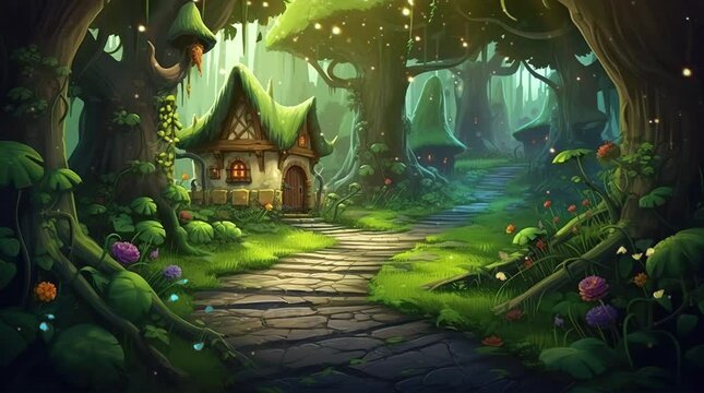 Rocky pathway leading to a mystical forest, inviting journey to fantasy realms
Seamless looping 4k time-lapse virtual video animation background. Generated AI