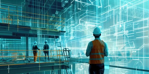 Sophisticated Construction Site with Hard Hats 🏗️ | Engaging Stock Visual