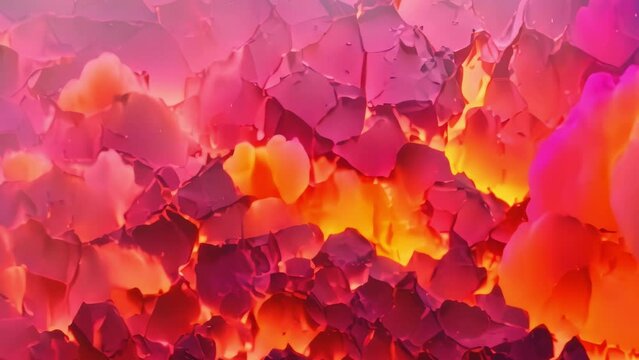 Abstract Perspective rendering of red hot cracked ground