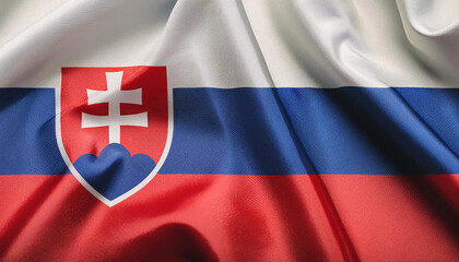 Fototapeta premium Realistic Artistic Representation of Slovakia waving flag