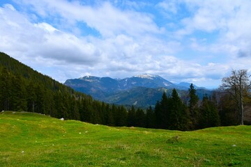 View of Golica in Karavanke mountains in Gorenjska, Slovenia