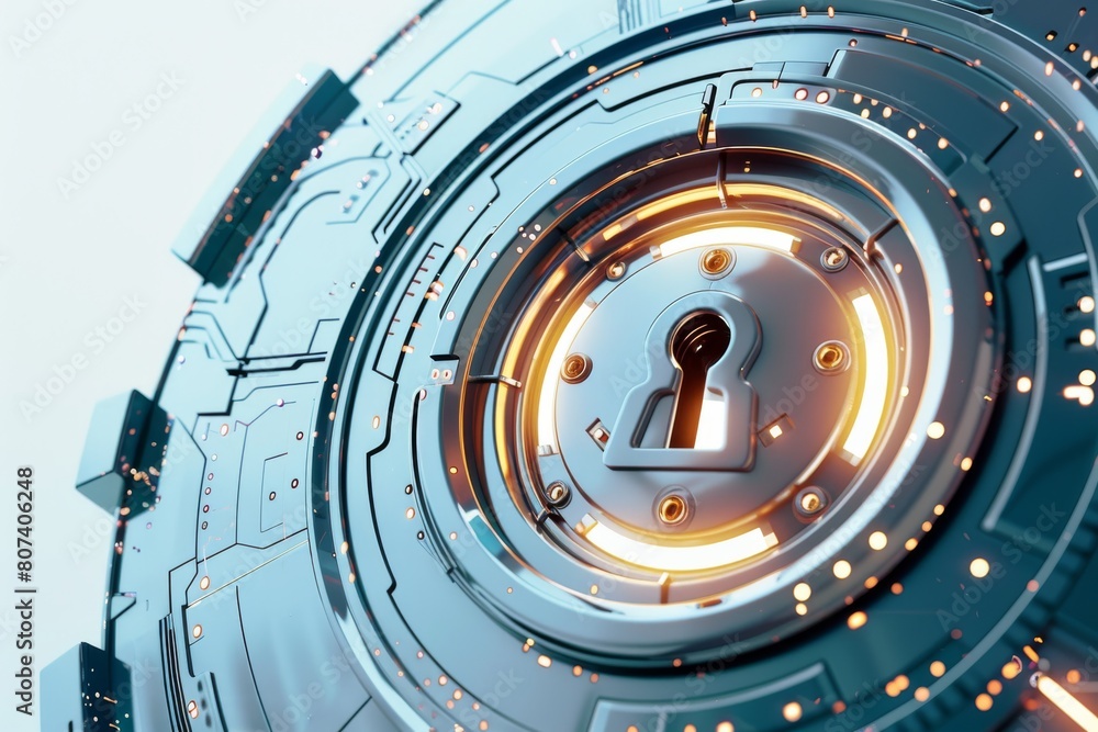 Poster network security tightened with robust encryption, antivirus, and firewall protocols to protect ente