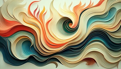 Obraz premium An abstract sculpture made from paper mache, featuring swirling forms and bold, expressive