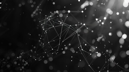 Abstract polygonal space. Background with connecting dots and lines AI generated