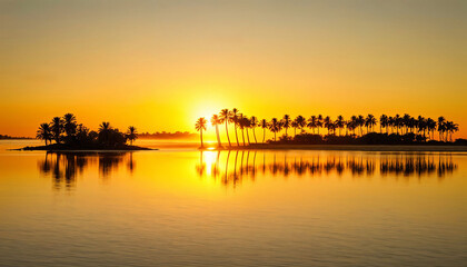 Fototapeta premium Majestic Sunrise Over the Serenity Lagoon