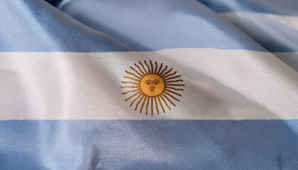 Realistic Artistic Representation of The Argentine Republic waving flag