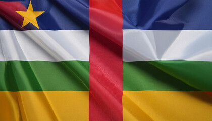 Obraz premium Realistic Artistic Representation of The Central African Republic waving flag