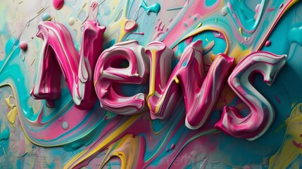Colorful Slime News concept art poster.