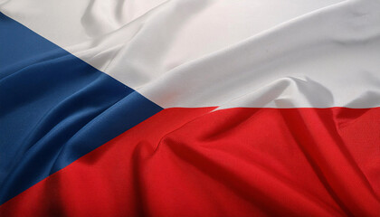 Realistic Artistic Representation of The Czech Republic Islands waving flag