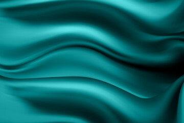 Obraz premium 3d silk, satin, luxury green color wallpaper cloth texture background. Elegant decoration for you web and banner.