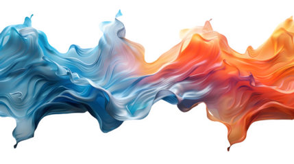 Blue and orange paint splash isolated on a transparent background, PNG, Ai