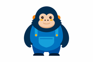 gorilla emoji sheet vector illustration