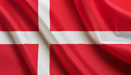 Fototapeta premium Realistic Artistic Representation of The Kingdom of Denmark waving flag