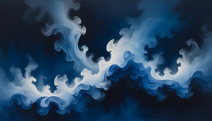 Clear Plain Shiny Warm Soft Vintage Bokeh Cloudy Wave Like Geometric Blue Background or Texture