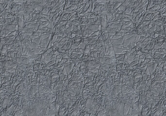 Seamless grey battered and chewed up decorative vintage paper texture as background. Modern digital pressed crumpled paper surface pattern.