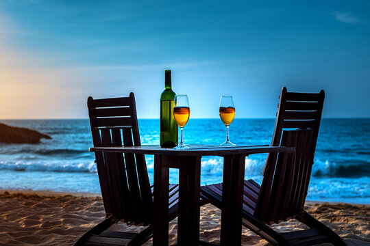 Wine at the beach