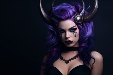 Fototapeta premium Mysterious and alluring dark fantasy portrait