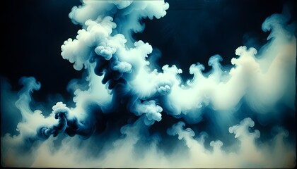 Clear Plain Shiny Warm Soft Vintage Bokeh Cloudy Wave Like Geometric Blue Background or Texture