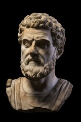 ancient marble bust of a bearded man