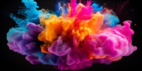 Obraz premium Colorful smoke explosion abstract background