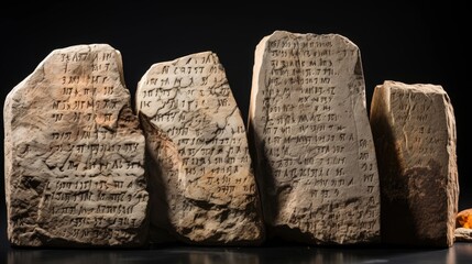 ancient hebrew stone tablets with inscriptions