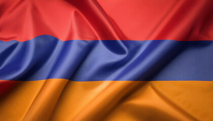 Obraz premium Realistic Artistic Representation of The Republic of Armenia waving flag