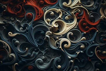 abstract swirling patterns in dark colors