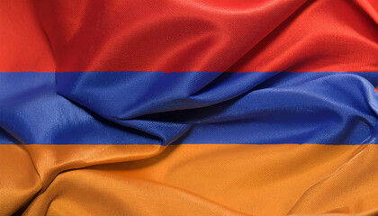 Realistic Artistic Representation of The Republic of Armenia waving flag