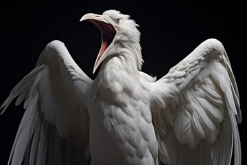 Fototapeta premium Majestic white bird with open wings