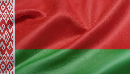 Fototapeta premium Realistic Artistic Representation of The Republic of Belarus waving flag